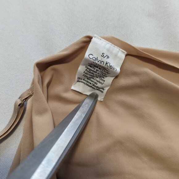 Calvin Klein camisole tank top laser cut tan color women's Small - Picture 6 of 9